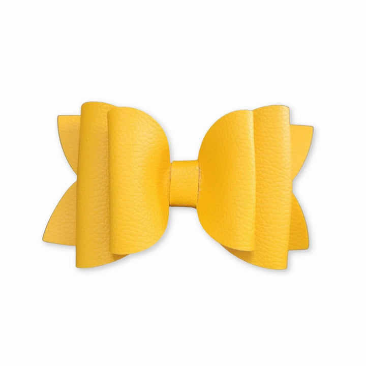 Josie | Yellow Faux Leather Hair Bow