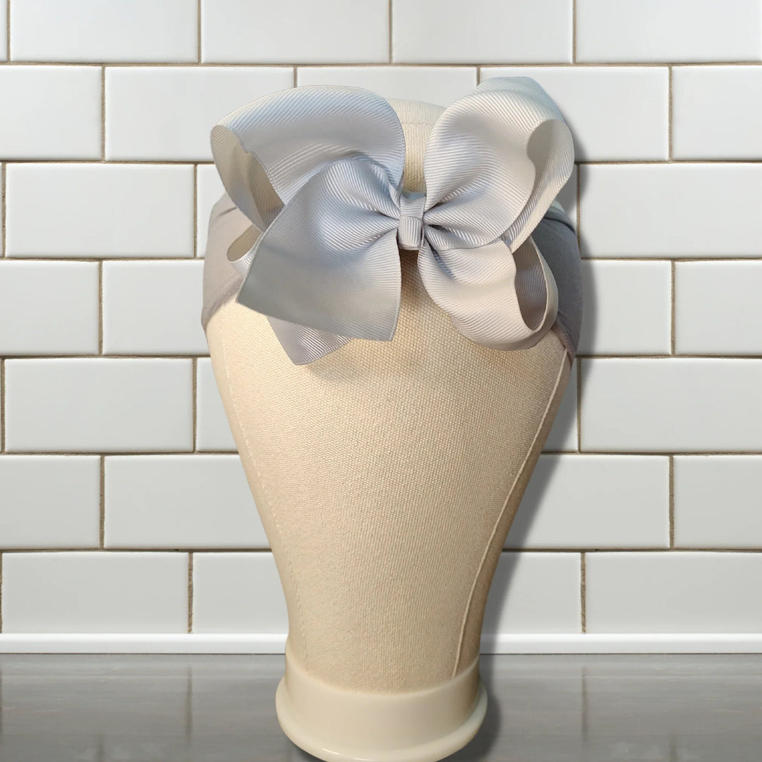 Gray Turban Bow Headband
