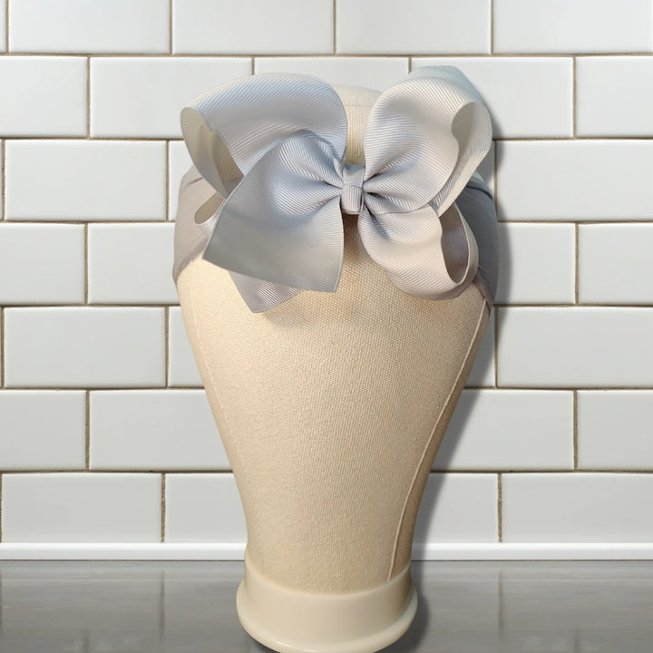 Gray Turban Bow Headband