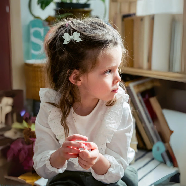 Ella | Aqua Faux Leather Hair Bow
