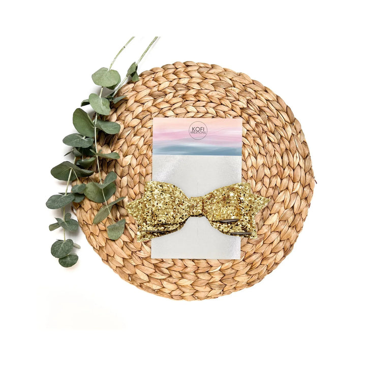 Gold | Pepperdine Glitter Hair Bow
