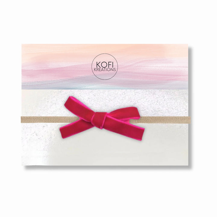 Small Velvet Bow Headband