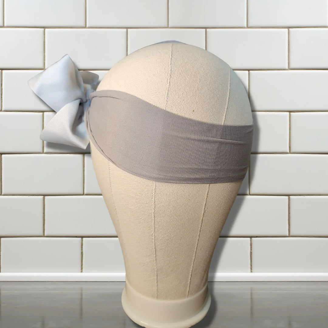 Gray Turban Bow Headband