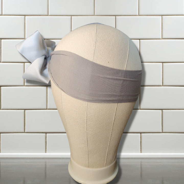 Gray Turban Bow Headband