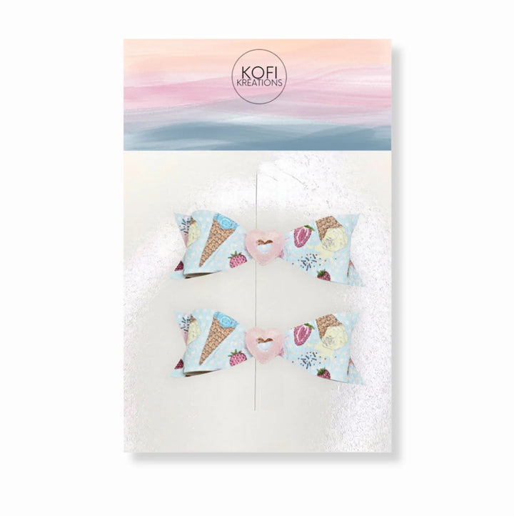 Blue Ice Cream Livi Hair Bows