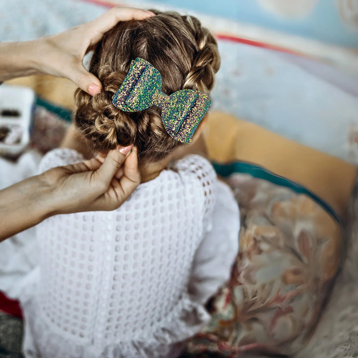 Emerald Gold | Josie Glitter Hair Bow