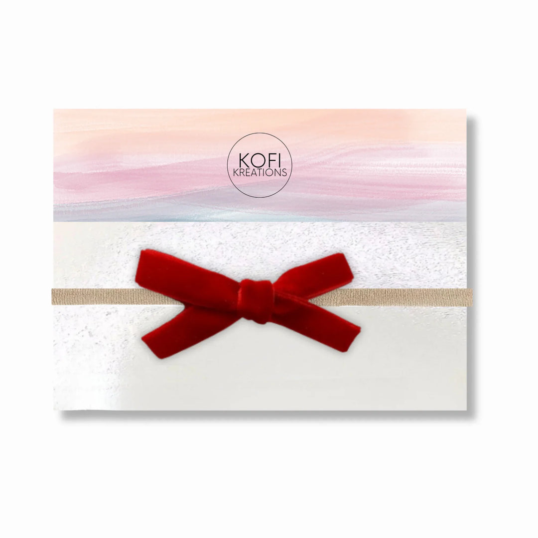 Small Velvet Bow Headband