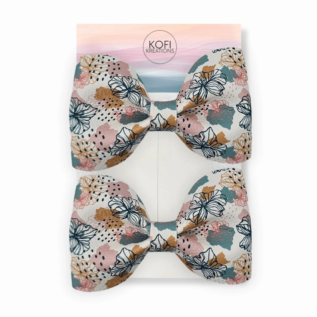 Summer Flowers Pinch Hair Bow