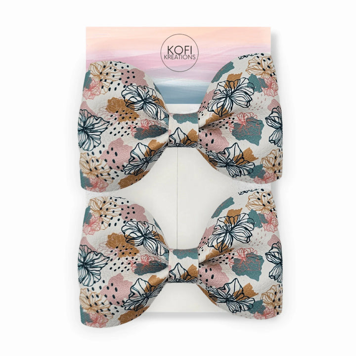 Summer Flowers Pinch Hair Bow