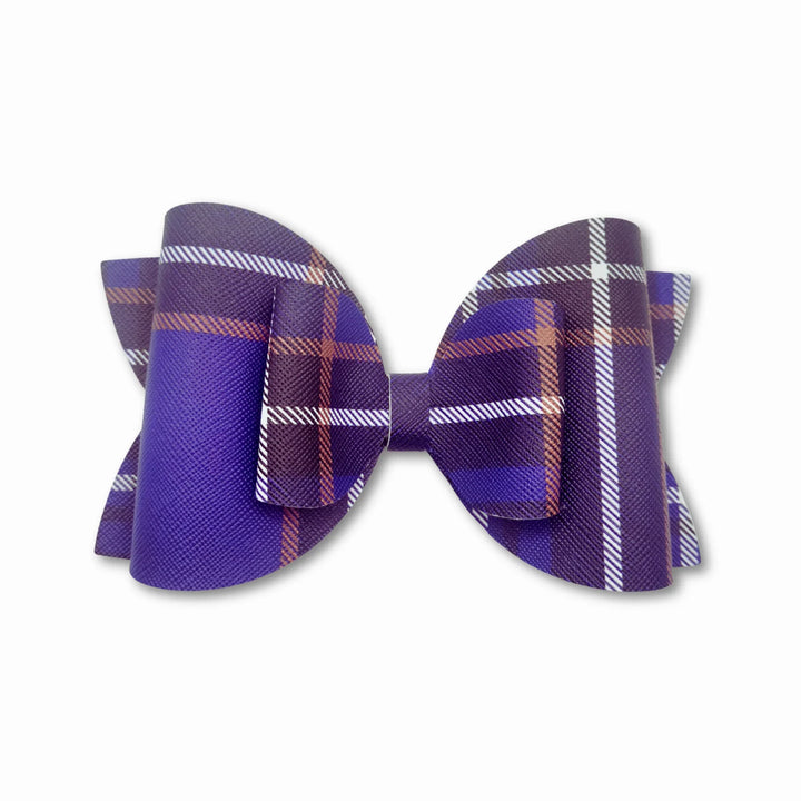 Plaid | Blue Josie Faux Leather Hair Bow