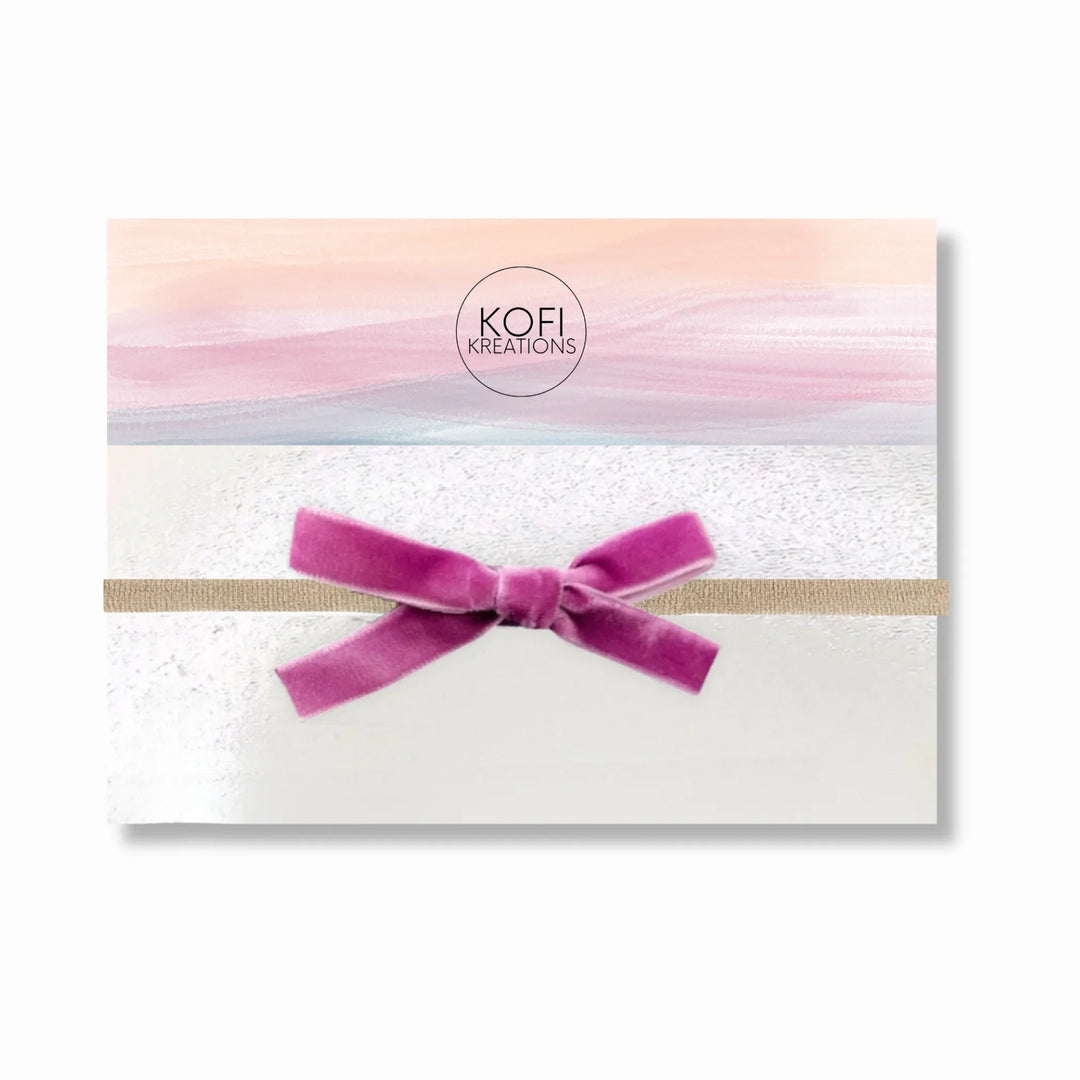 Small Velvet Bow Headband