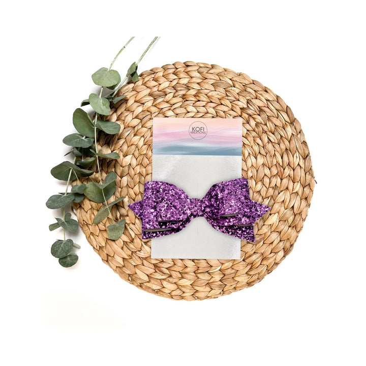 Purple | Pepperdine Glitter Hair Bow