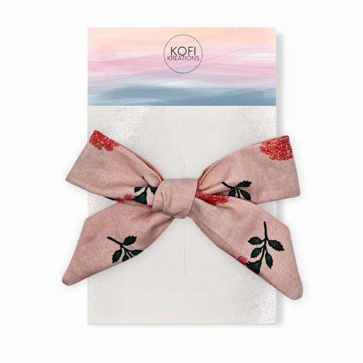 Audrey - Peachy Keen Hand-Tied Hair Bow