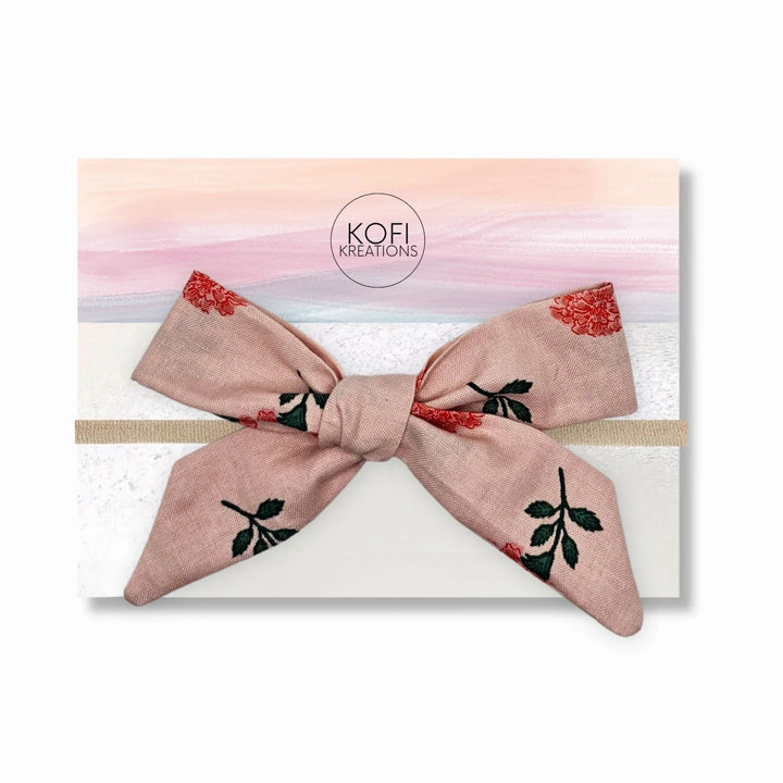 Audrey - Peachy Keen Hand-Tied Hair Bow