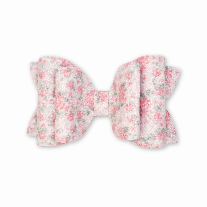 Rose Flower | Josie Glitter Hair Bow