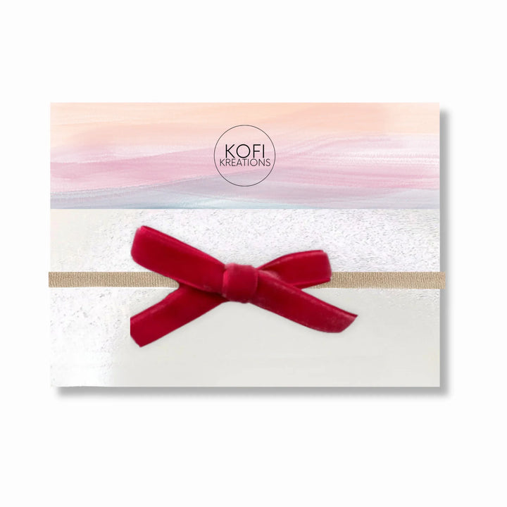 Small Velvet Bow Headband
