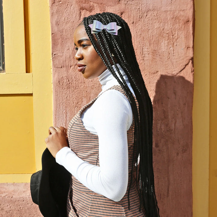 Powder Blue | Pepperdine Faux Leather Hair Bow