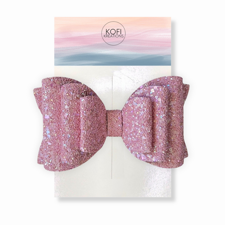 Pink Josey Glitter Hair Bow