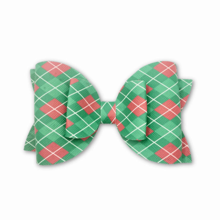 Plaid | Green Josie Faux Leather Hair Bow