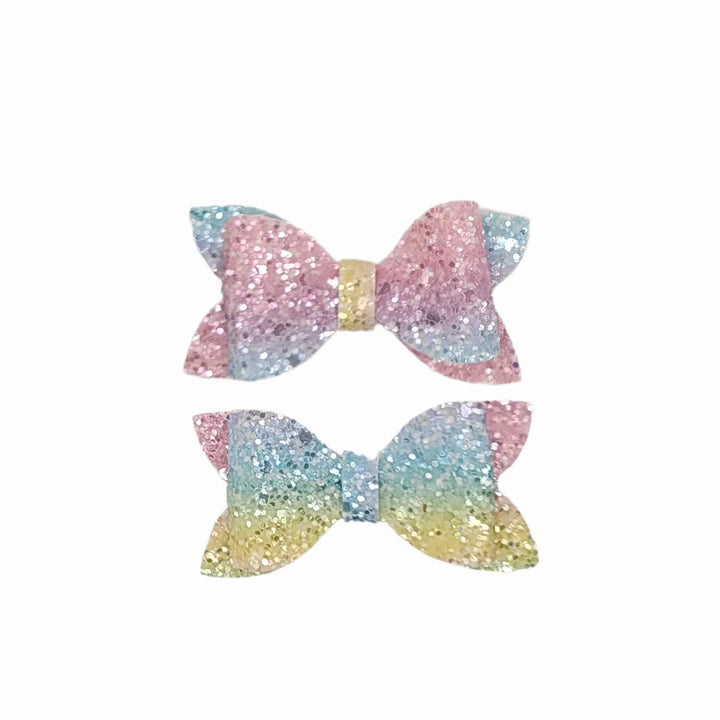 Luna | Rainbow Glitter Hair Bow