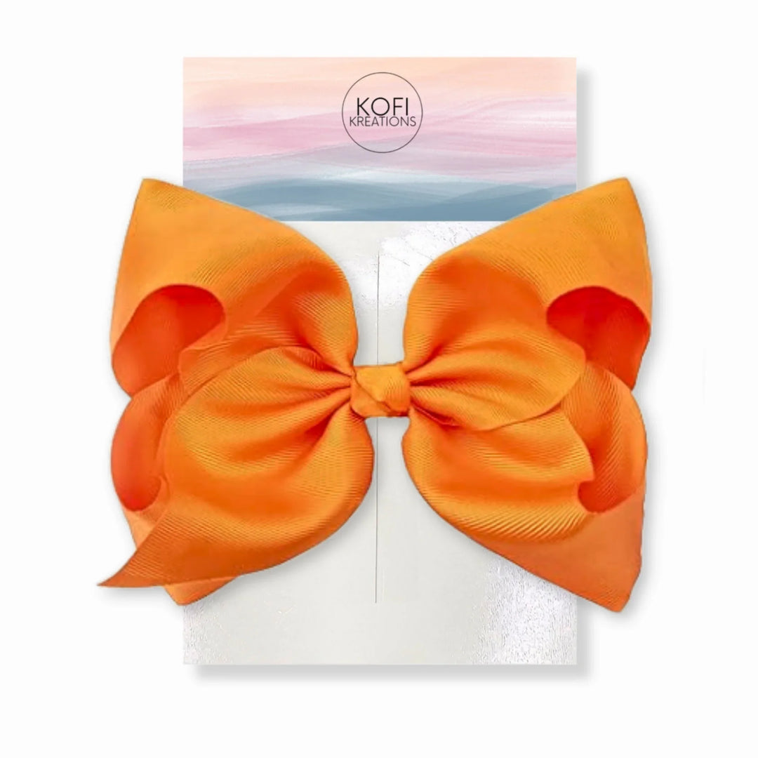 Orange Grosgrain Ribbon Hair Bow