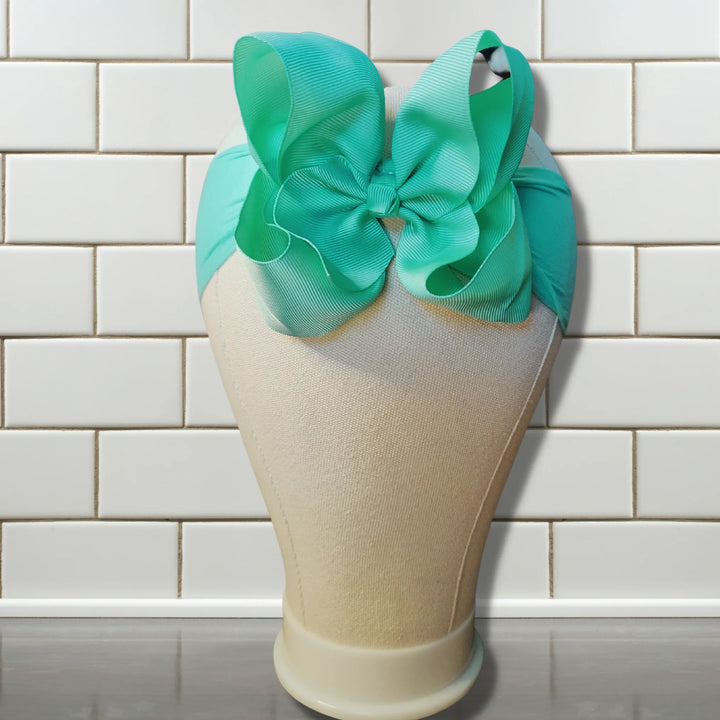 Sea Green Turban Bow Headband