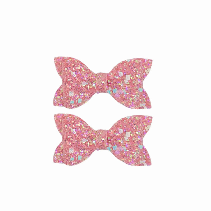Luna | Pink Glitter Hair Bow