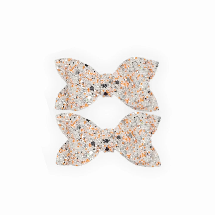 Luna | Orange Sherbert Glitter Hair Bow