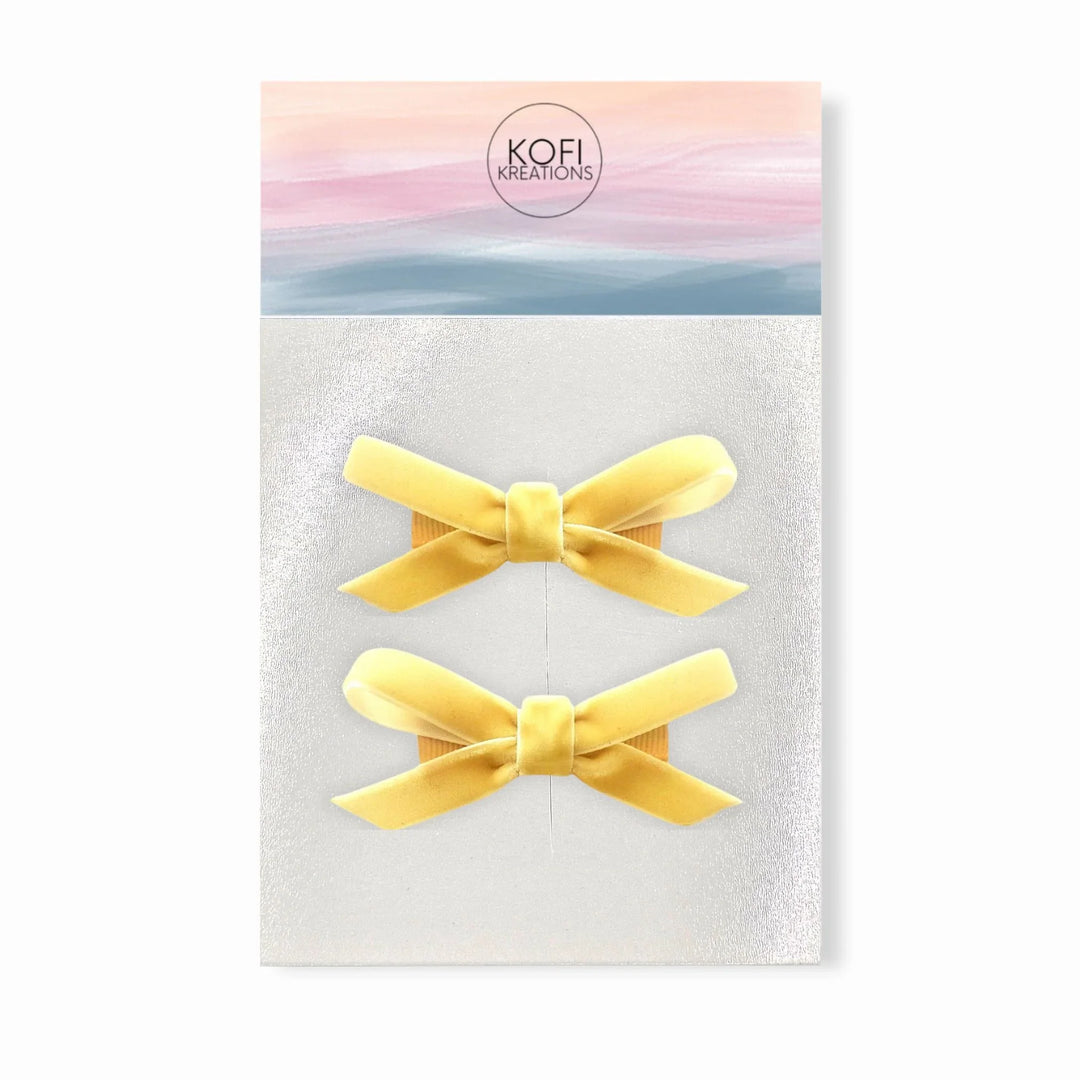 Small Velvet | Pigtail Hair Bows
