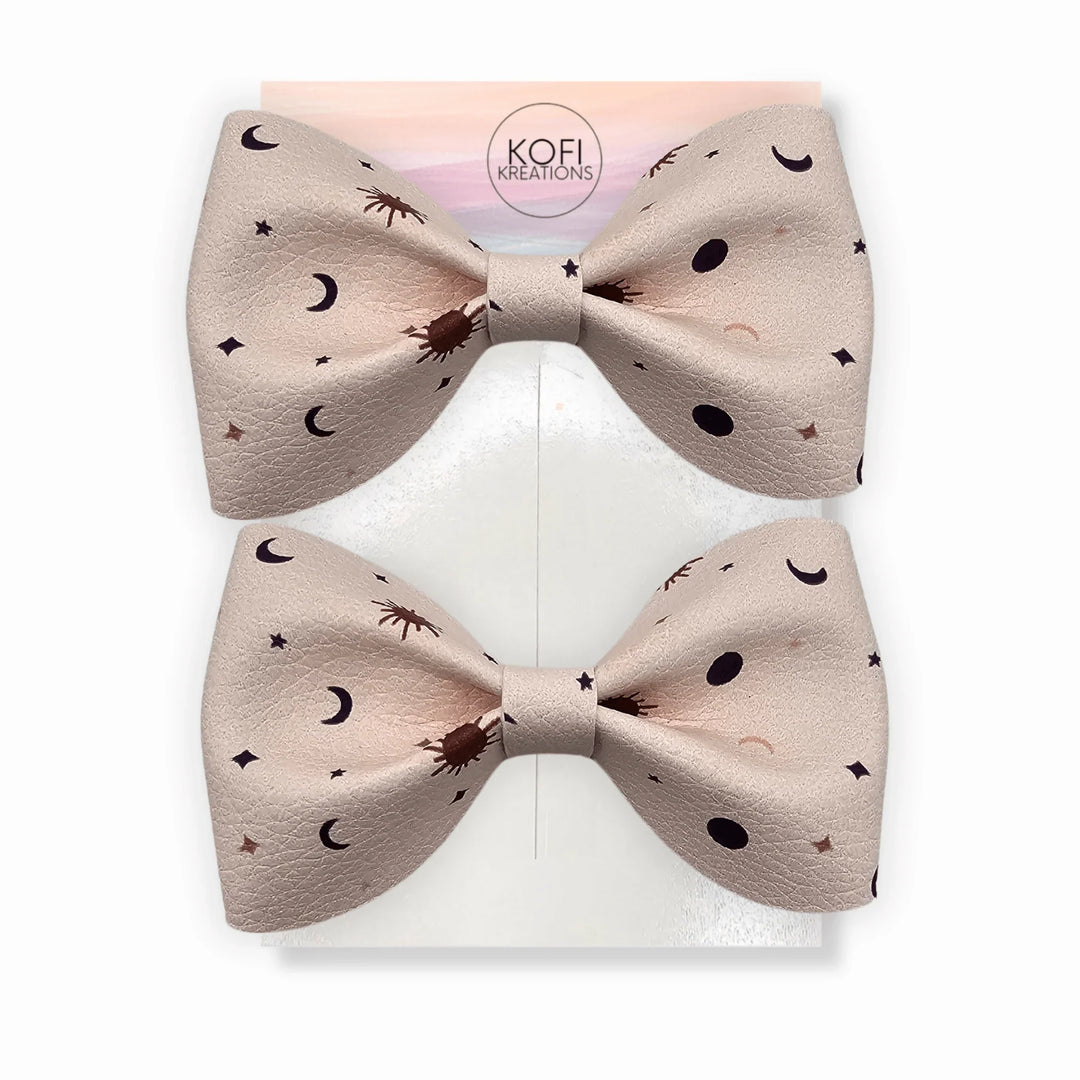 Galaxy Moon Pinch Hair Bow