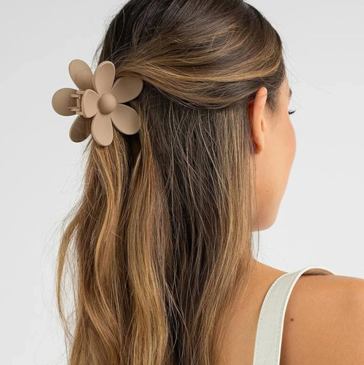 Gray Flower Hair Claw
