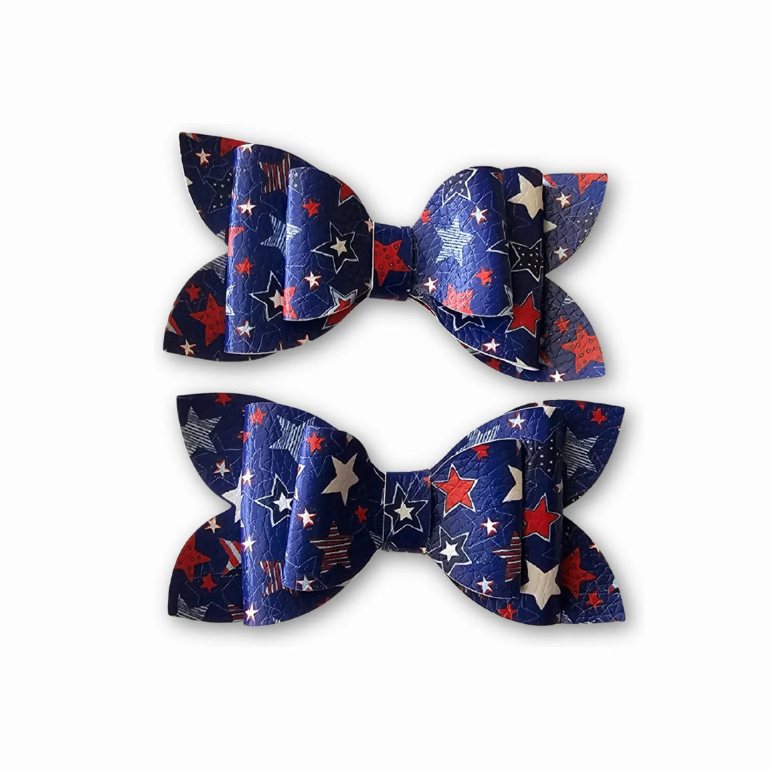 Luna | Glory Spangled Faux Leather Hair Bows