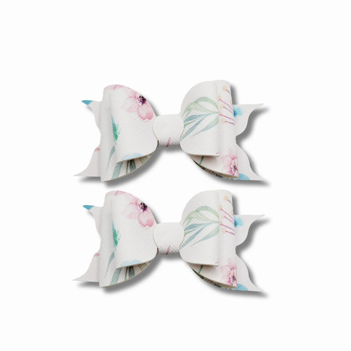 Ella | Flower Faux Leather Hair Bow