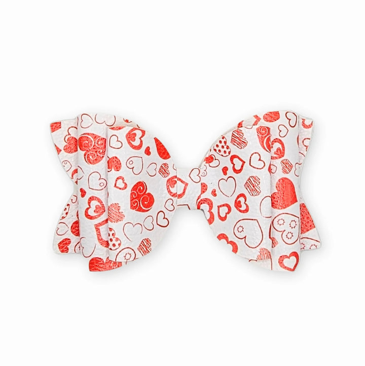 Josie | Passion Hearts Faux Leather Hair Bow