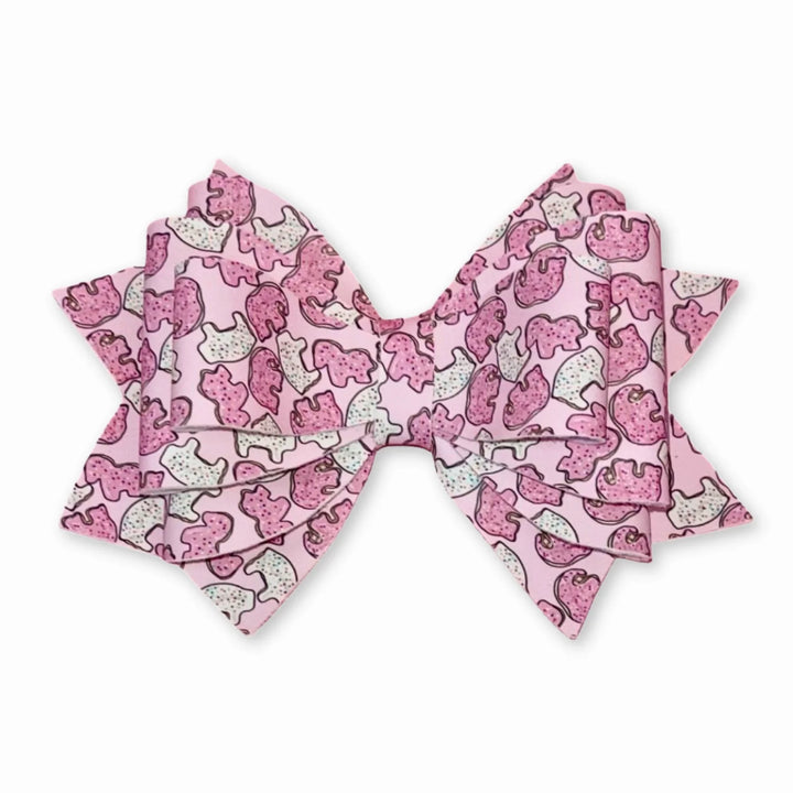 Frosted Animal Crackers | Faux Leather Hair Bow