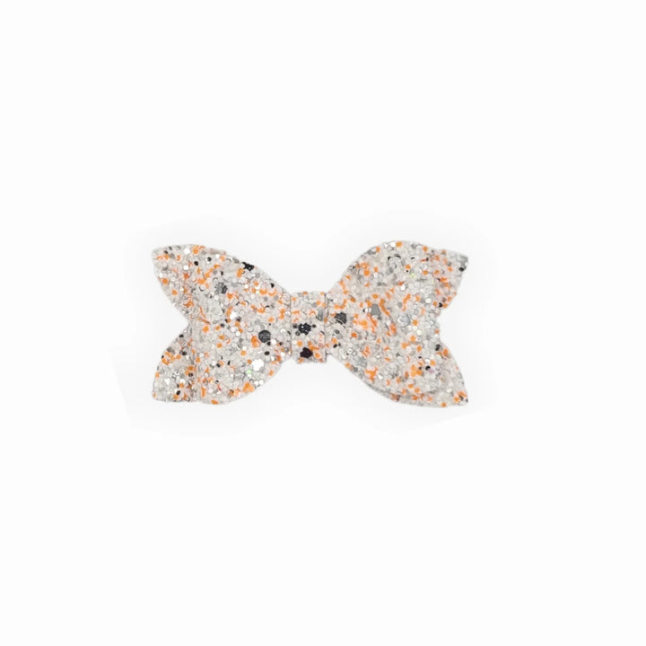 Luna | Orange Sherbert Glitter Hair Bow