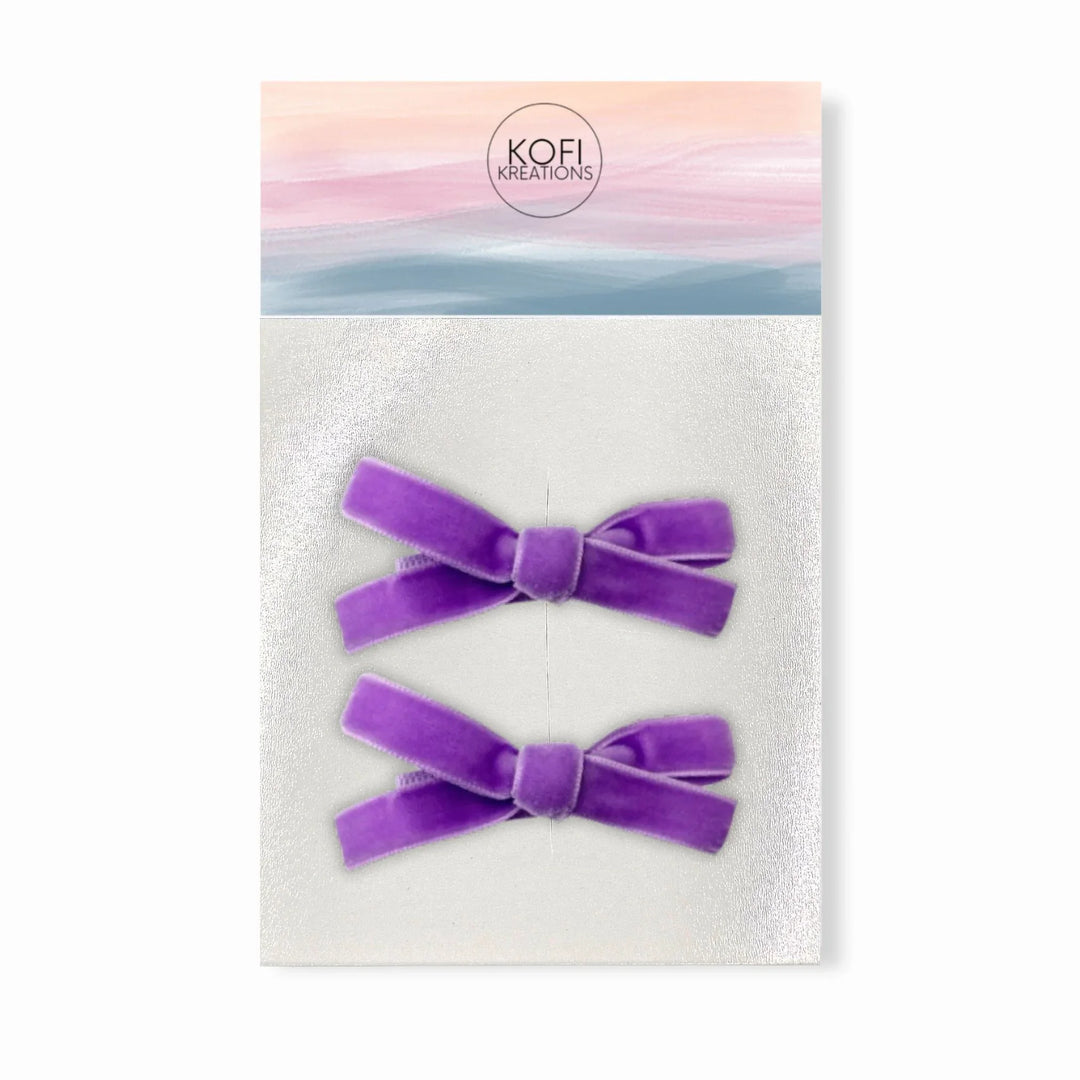 Small Velvet | Pigtail Hair Bows