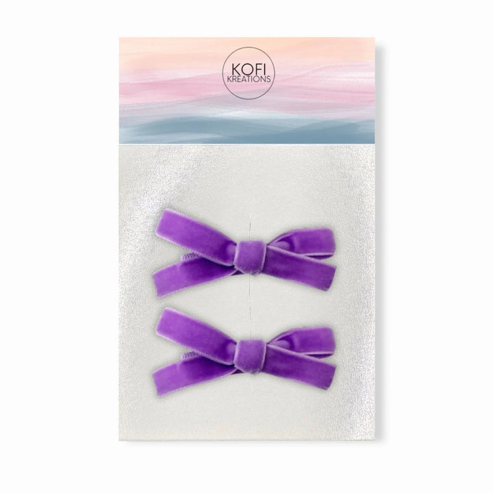 Small Velvet | Pigtail Hair Bows