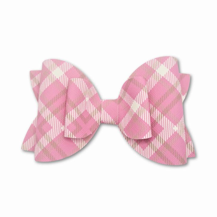 Plaid | Pink Josie Faux Leather Hair Bow