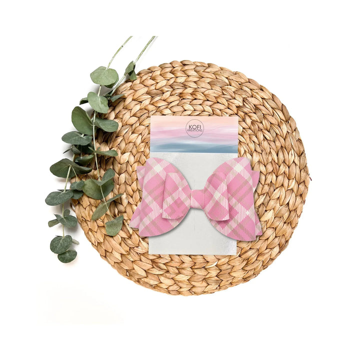 Plaid | Pink Josie Faux Leather Hair Bow
