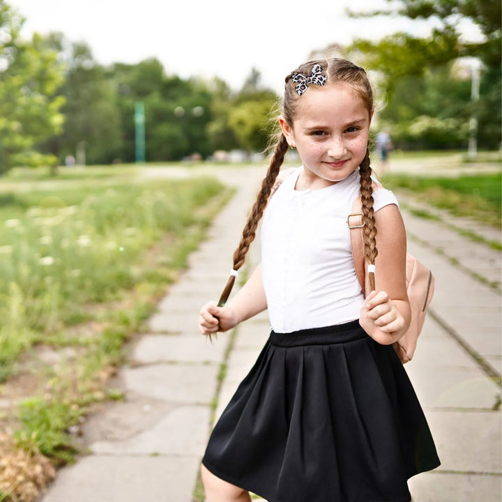 Cheetah Pigtail Hair Bows