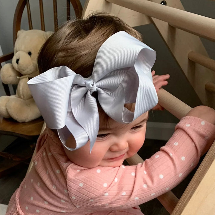 Gray Turban Bow Headband
