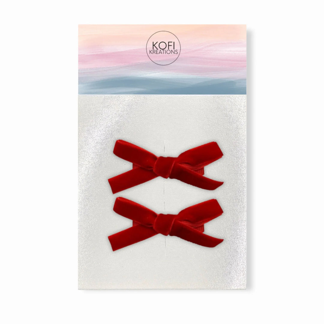 Small Velvet | Pigtail Hair Bows