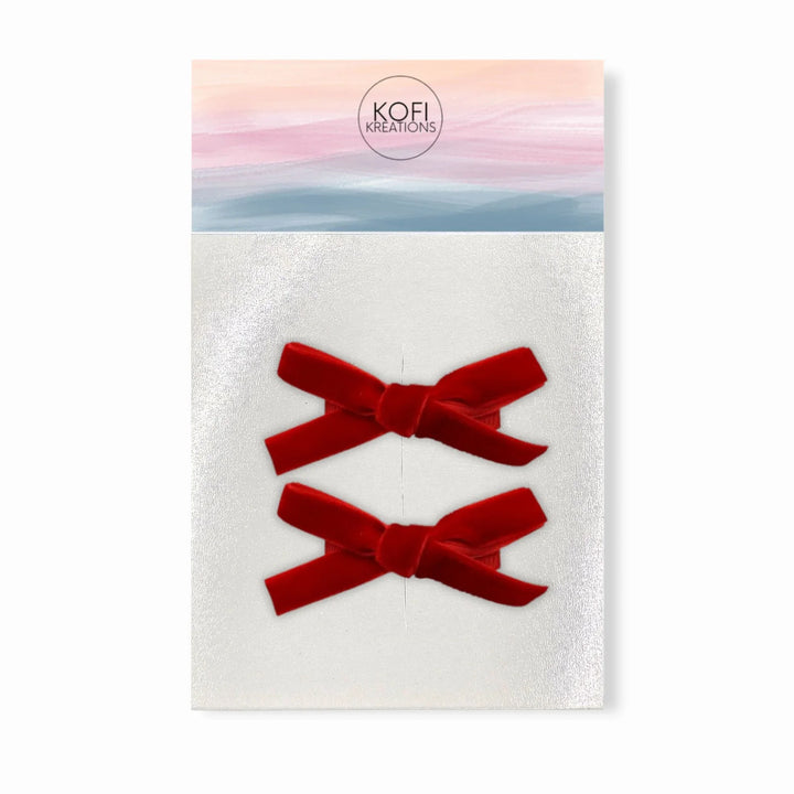 Small Velvet | Pigtail Hair Bows