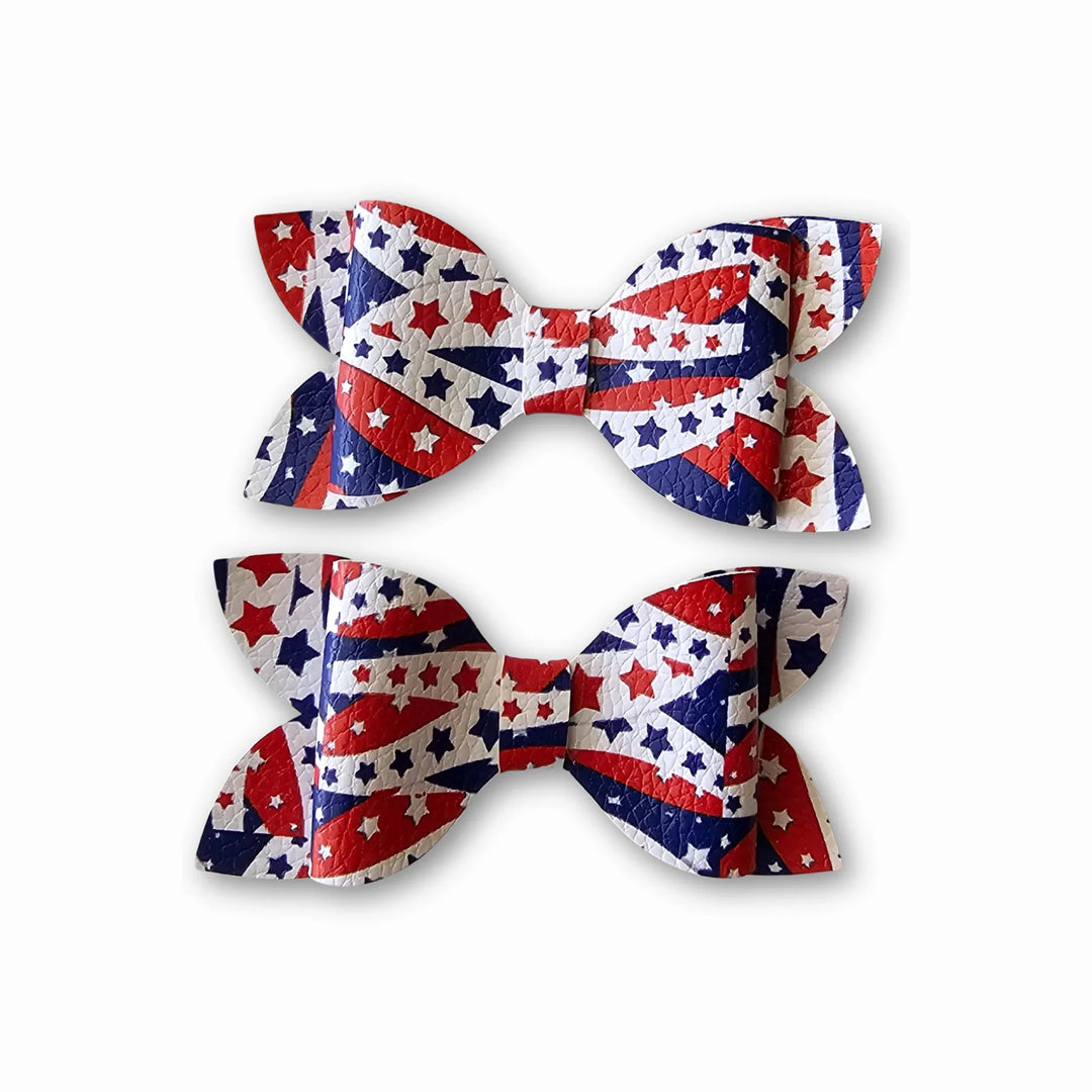 Luna | Sparkler Glow Faux Leather Hair Bows