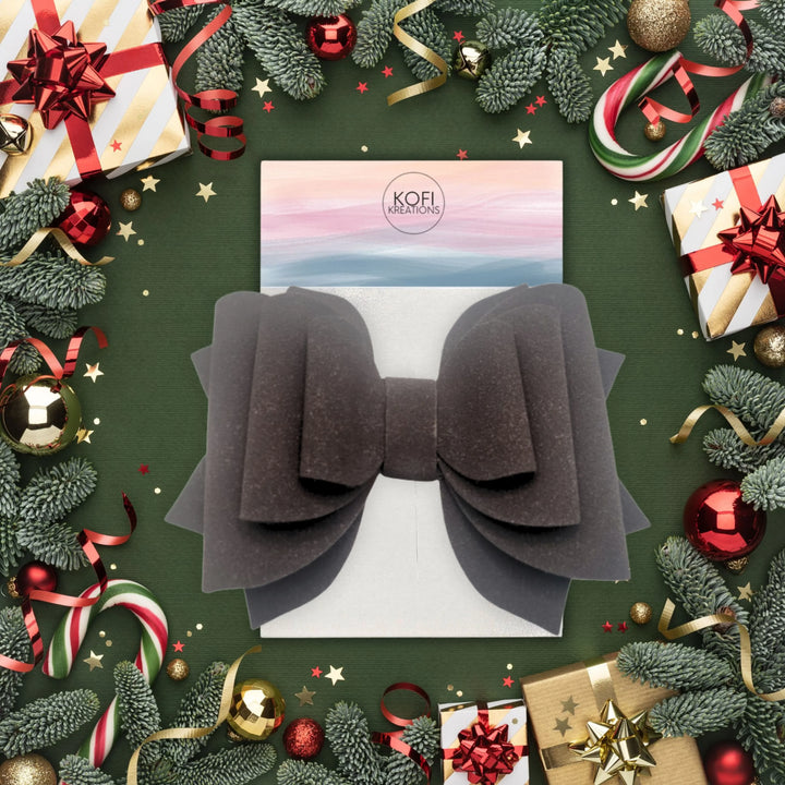 Brown | Suede Hair Bow