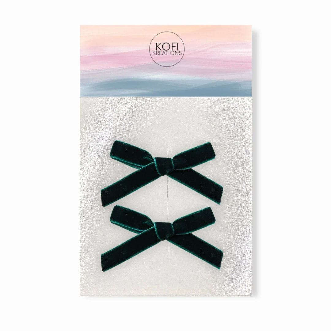 Small Velvet | Pigtail Hair Bows