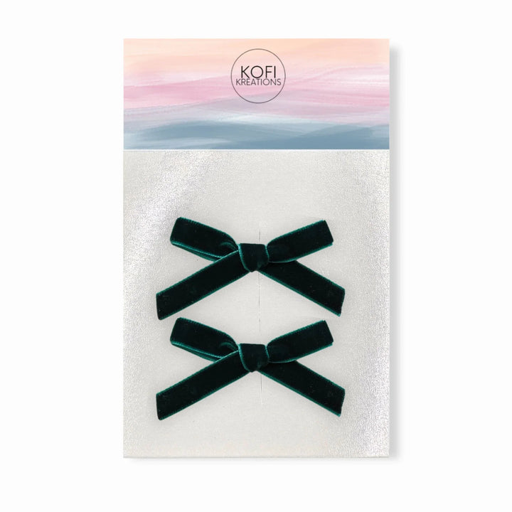 Small Velvet | Pigtail Hair Bows