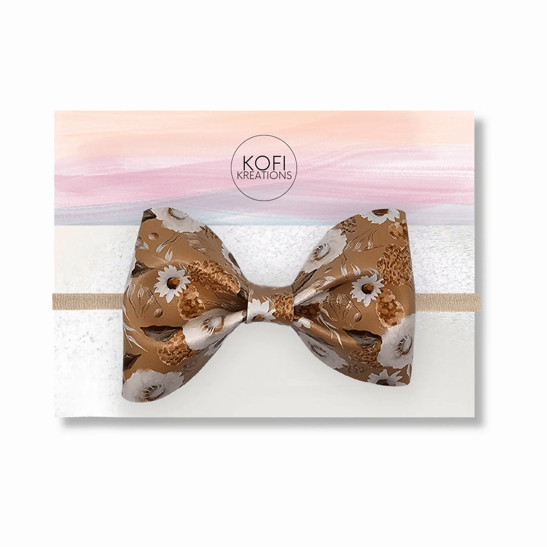 Carmel Pinch Flower Hair Bow