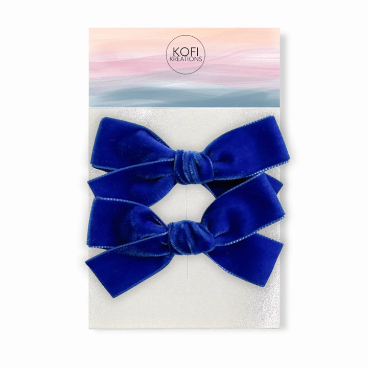 Large Velvet | Pigtail Set - Hand-Tied Bows